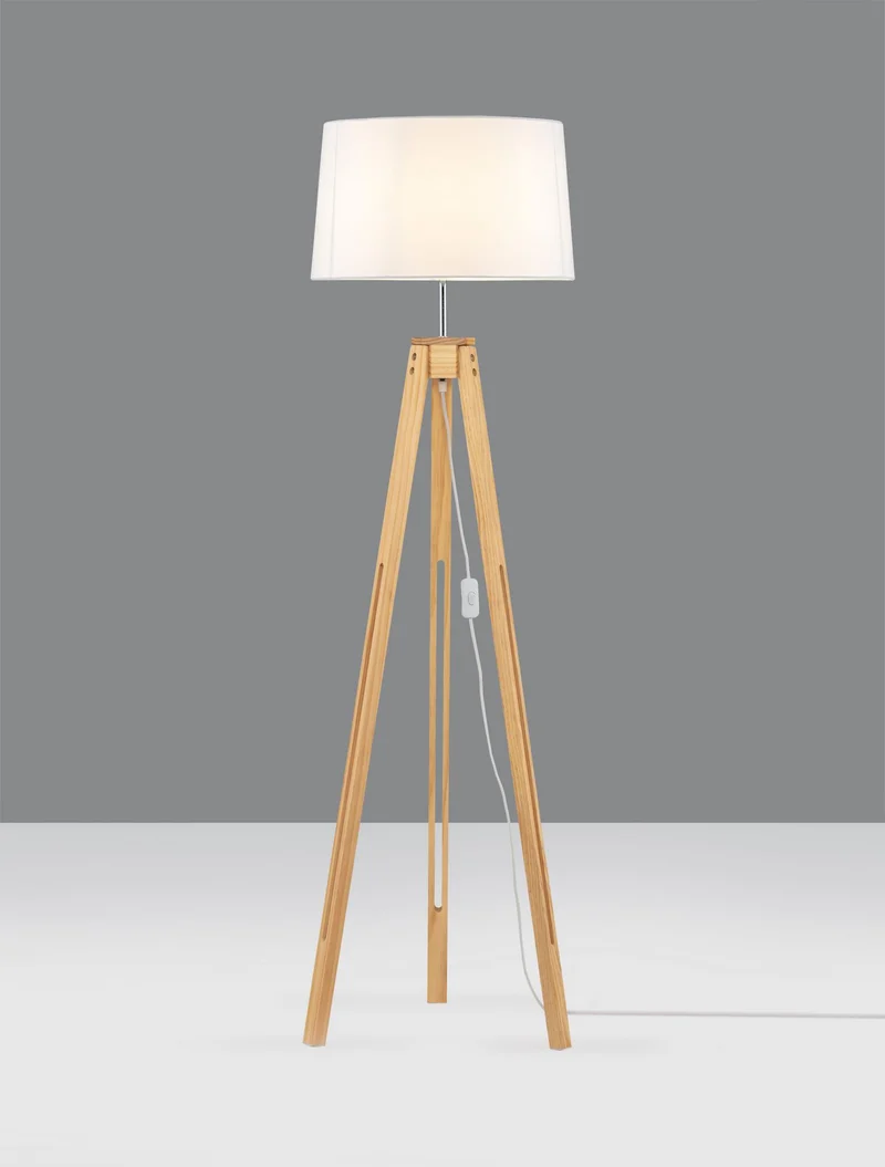 Le Roy Holz-Stehlampe mit Dreibein