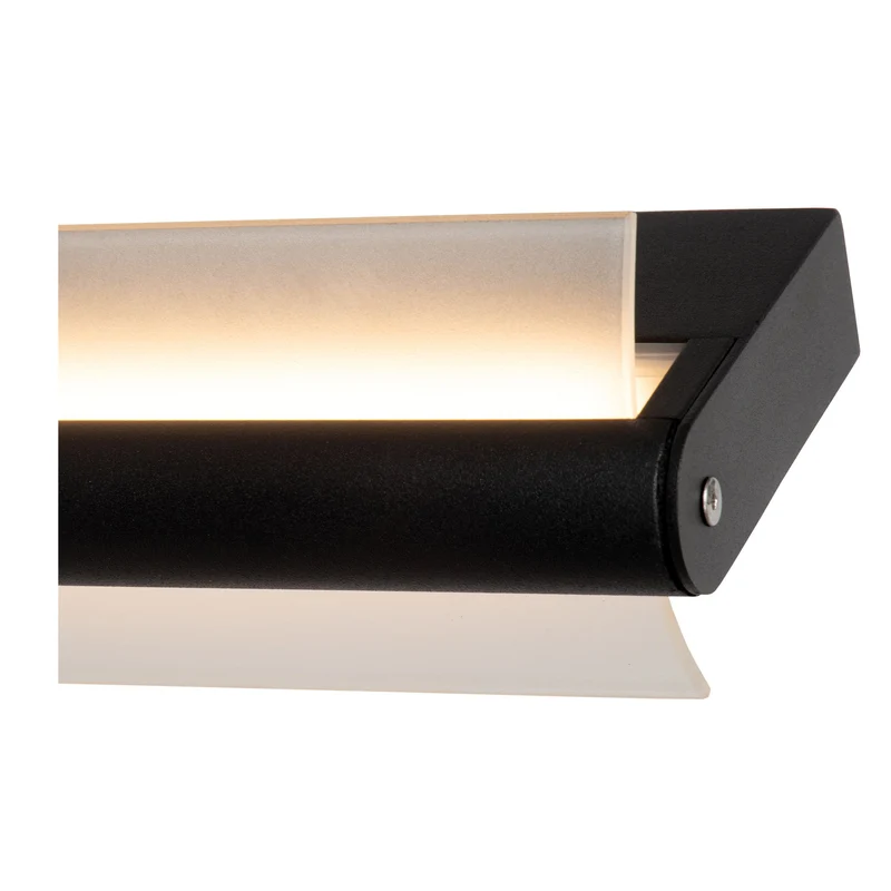 LED-Badezimmer-Wandleuchte Wanda Glas IP44 60cm Schwarz
