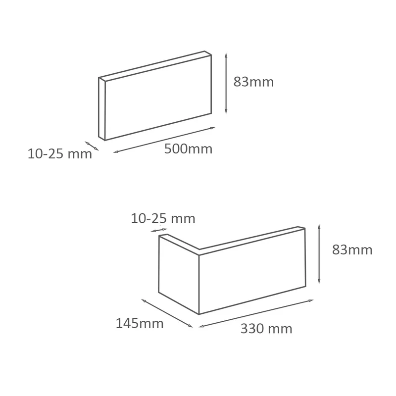 Brick Slips DUBLIN Concrete Interior & Exterior - Box