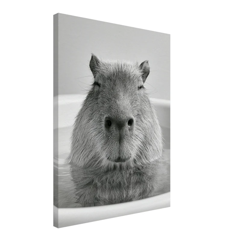 Capybara im Bad Leinwand