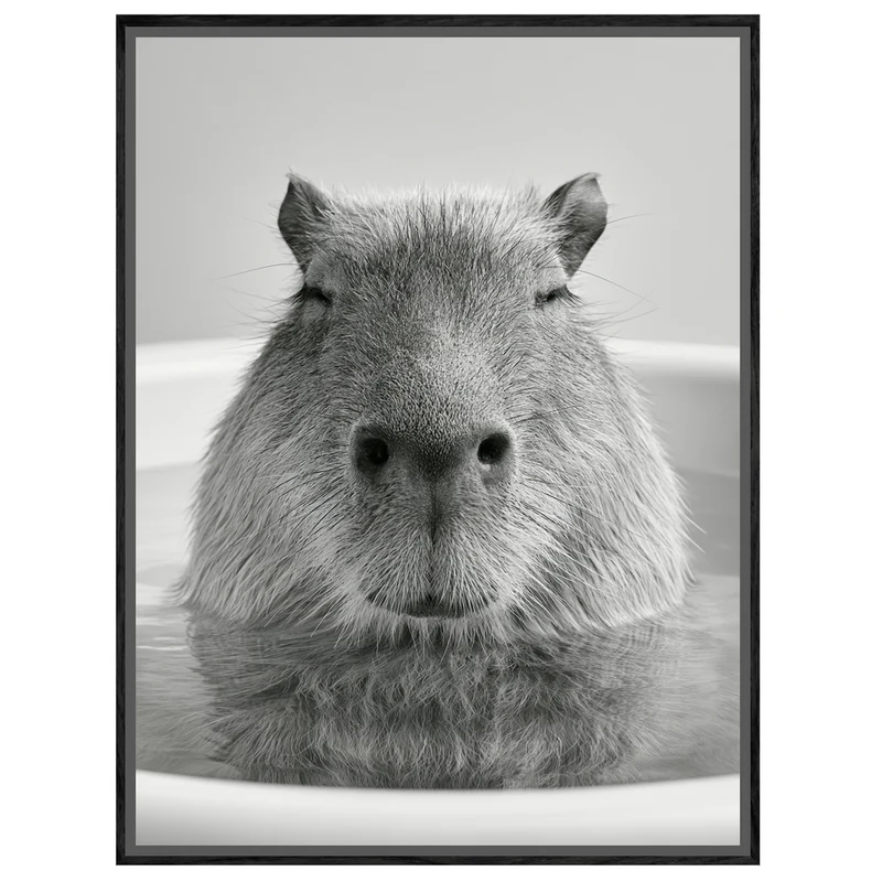 Capybara im Bad Leinwand
