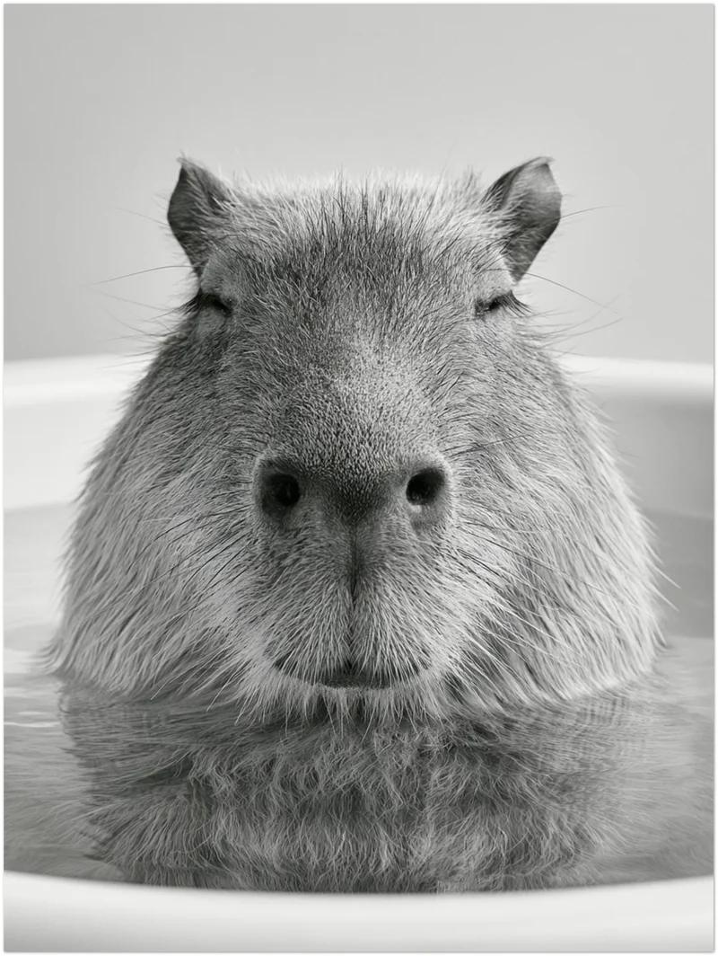 Capybara im Bad Poster
