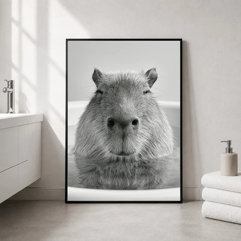 Capybara im Bad Poster