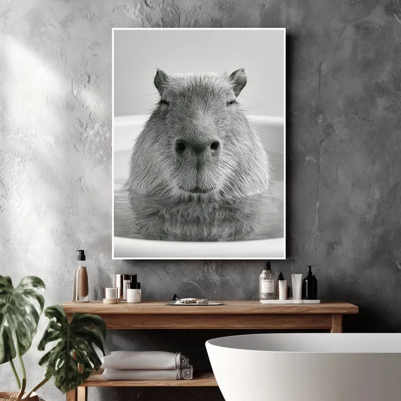 Capybara im Bad Poster