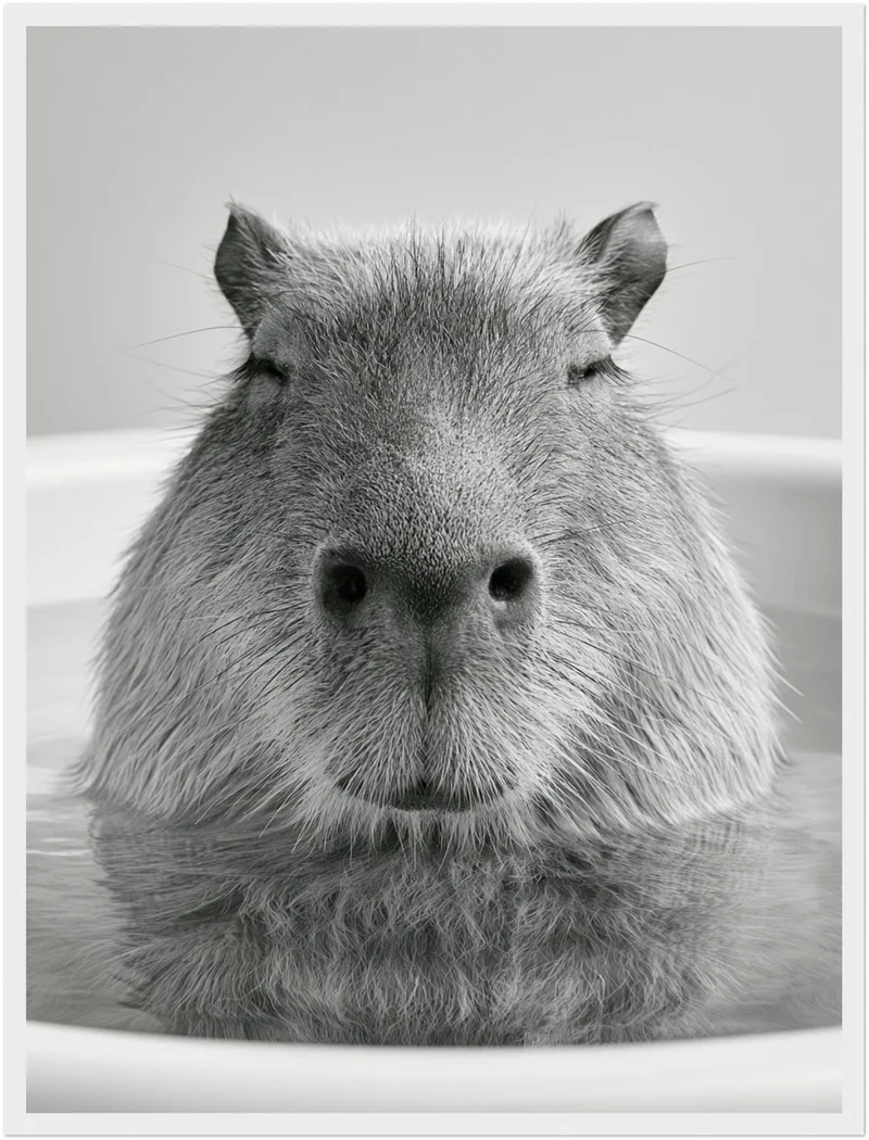 Capybara im Bad Poster