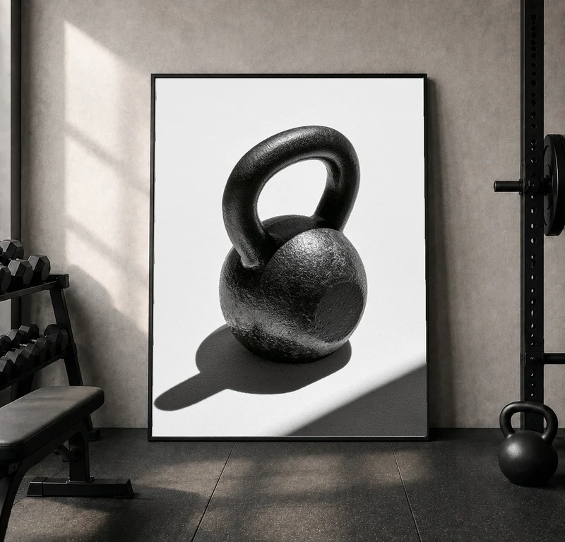Eiserne Kettlebell im Schatten Leinwand