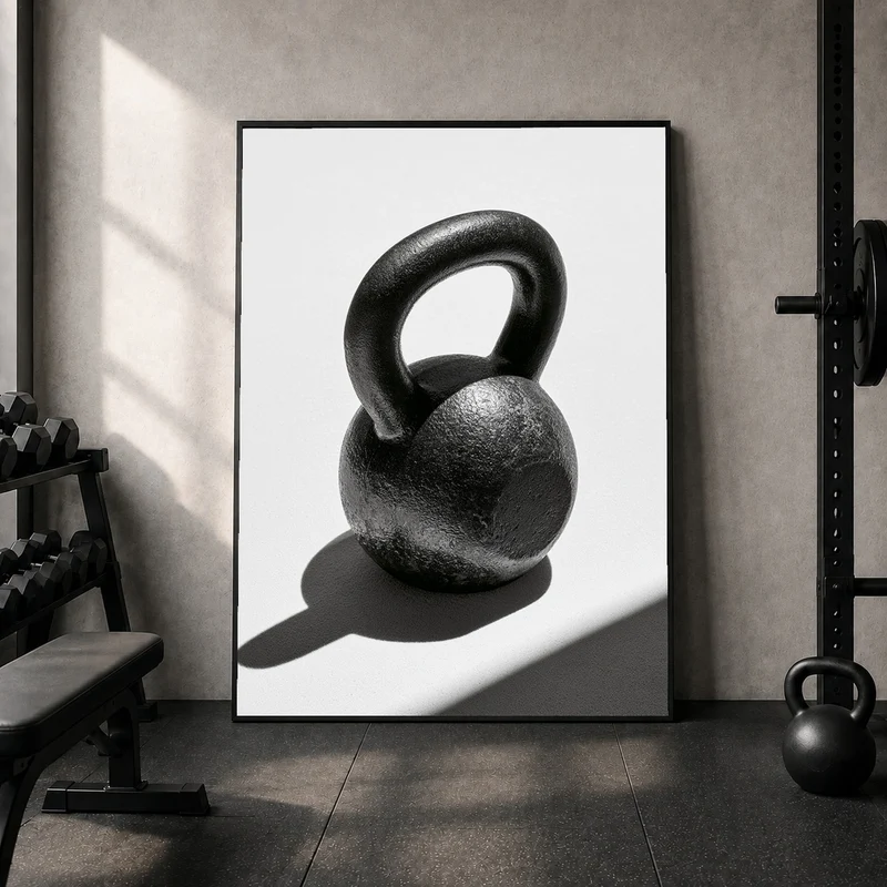 Eiserne Kettlebell im Schatten Poster