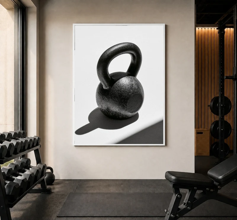 Eiserne Kettlebell im Schatten Poster