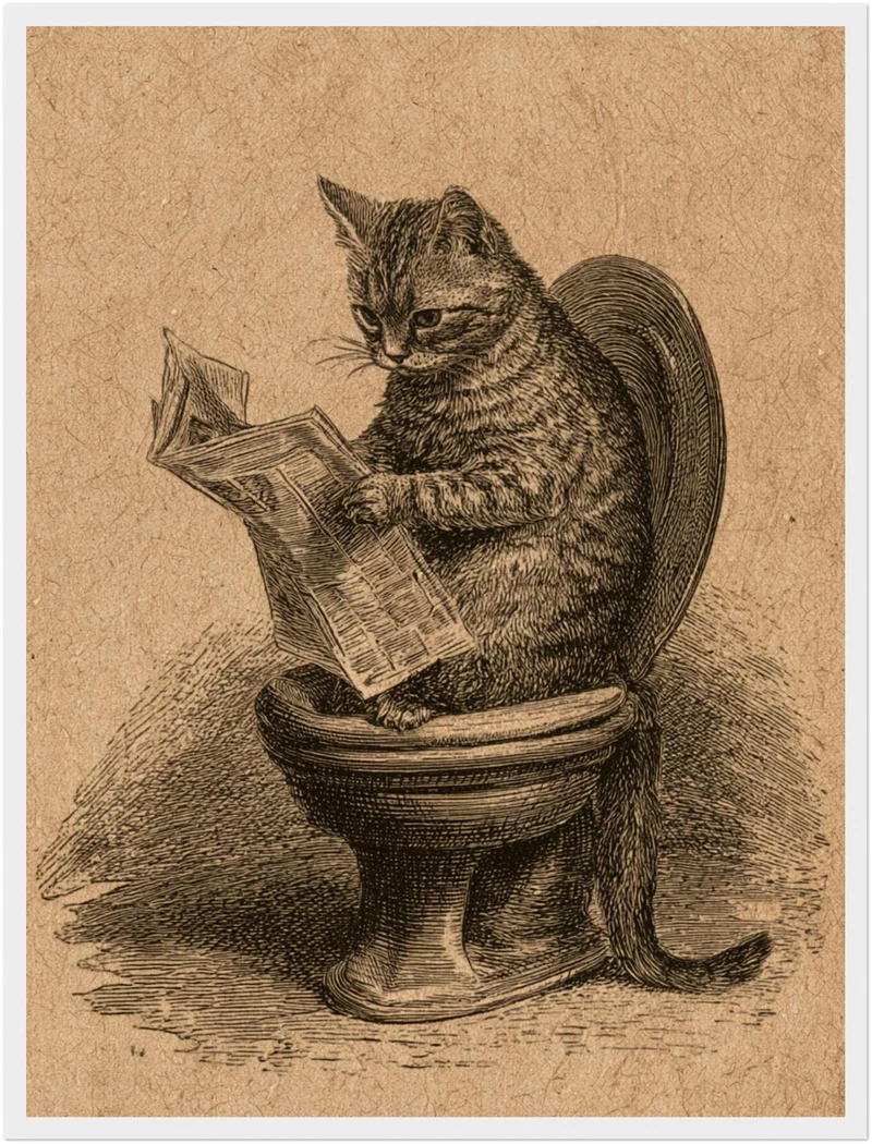 Katze liest Zeitung Poster