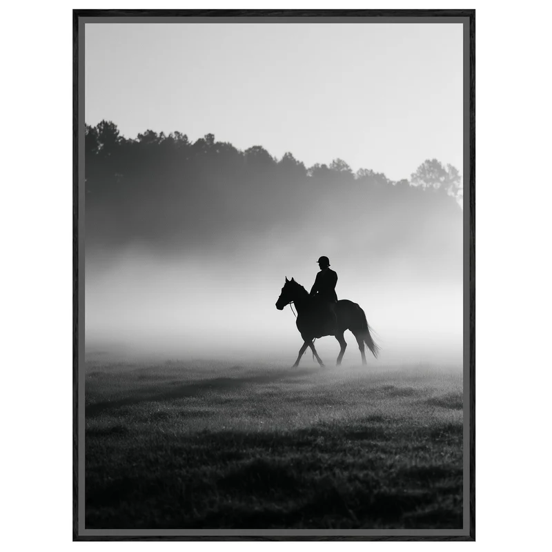 Reiter im Morgennebel Leinwand