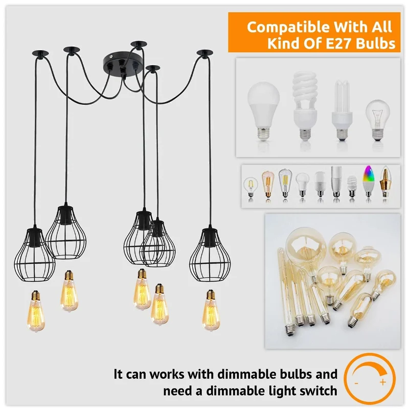 Industrielle Vintage-LED-Pendelleuchte~3468