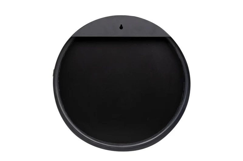 Casa Padrino Luxus Wandspiegel Schwarz Ø 40 cm - Runder Wandspiegel Dott mit schwarz pulverbeschichtetem Edelstahlrahmen - Luxus Deko Accessoires