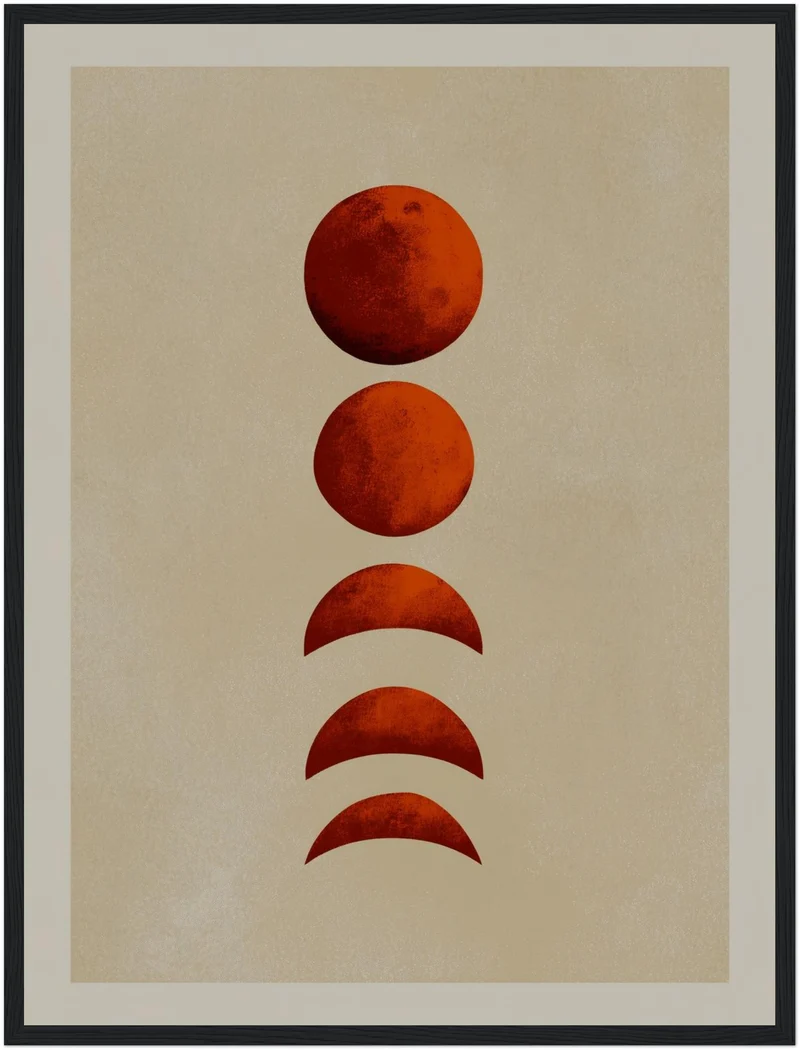 Mondphasen in Terrakotta Poster