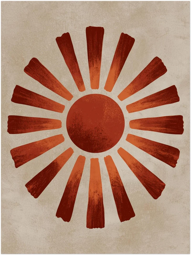 Vintage Sonne in Terrakotta Poster