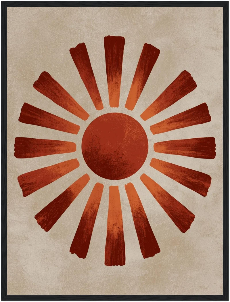 Vintage Sonne in Terrakotta Poster