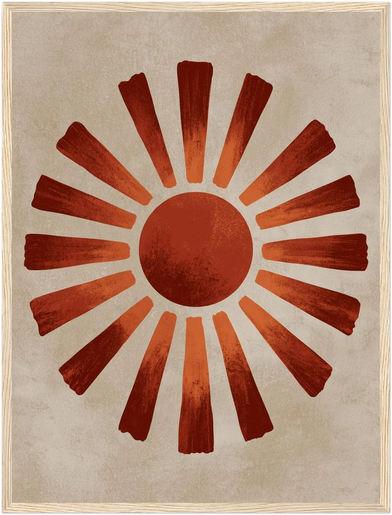 Vintage Sonne in Terrakotta Poster