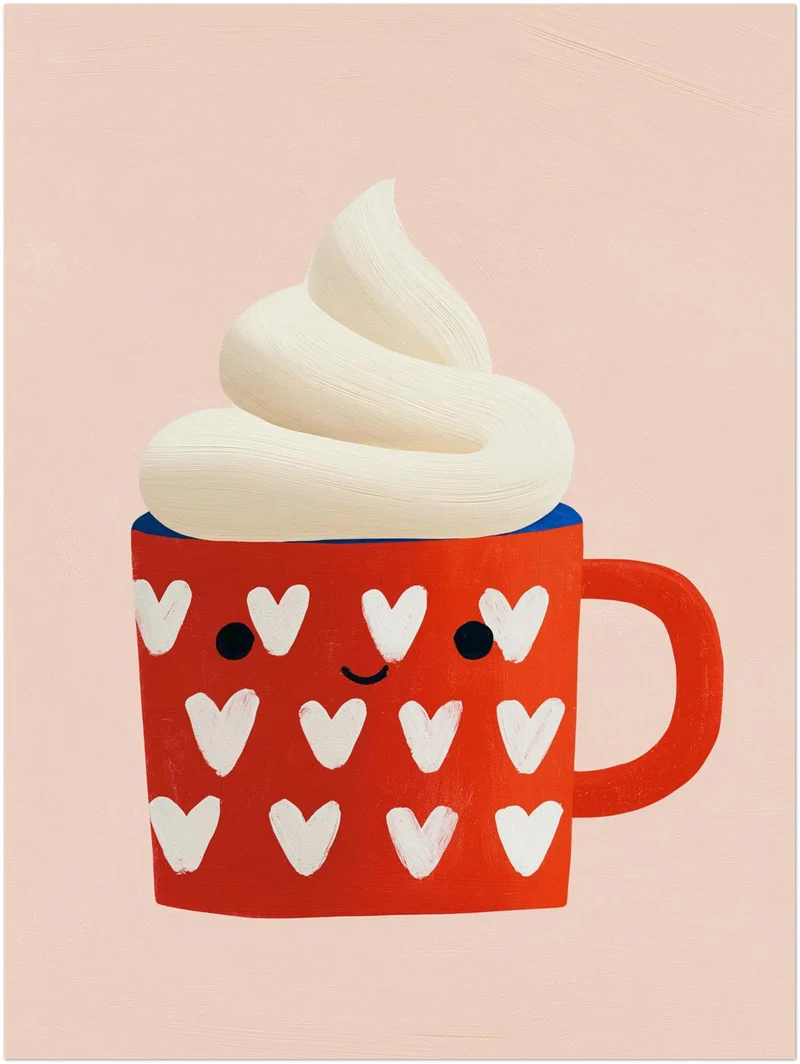 Rote Tasse mit Sahne Leinwand