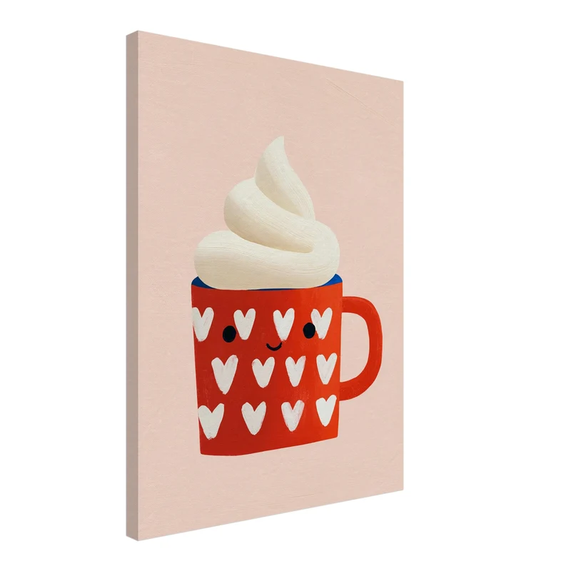 Rote Tasse mit Sahne Leinwand