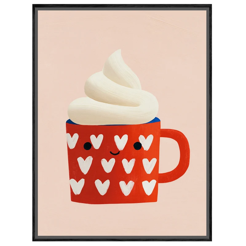 Rote Tasse mit Sahne Leinwand