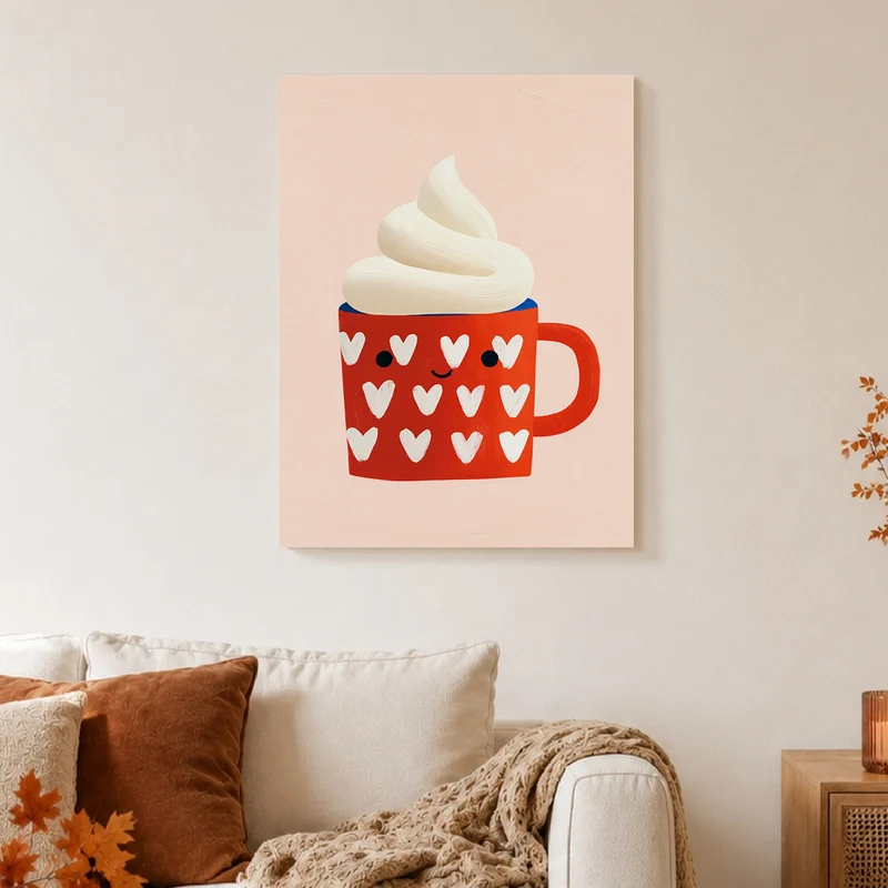 Rote Tasse mit Sahne Poster