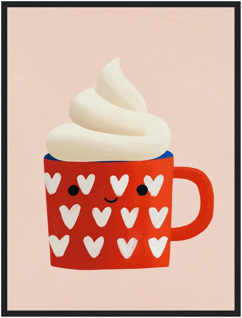 Rote Tasse mit Sahne Poster
