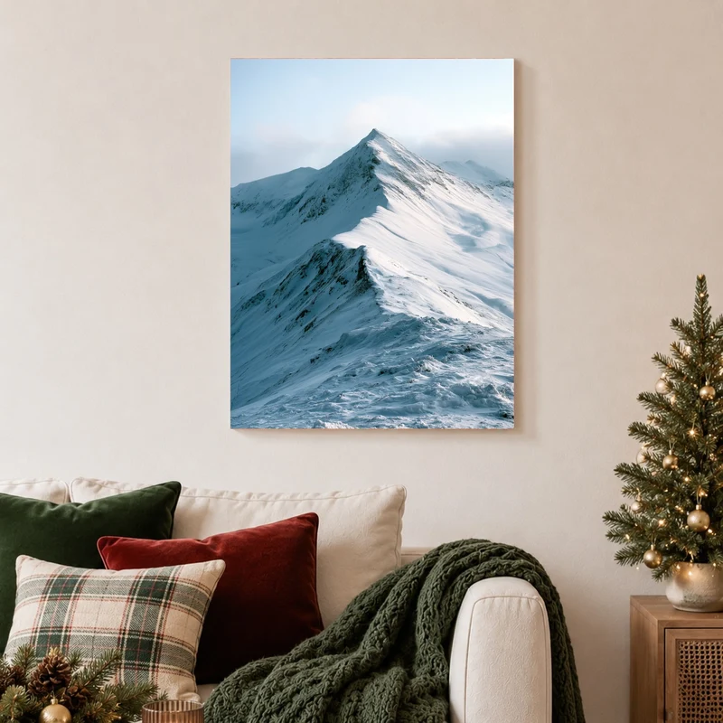 Stiller Wintergipfel im Schnee Poster