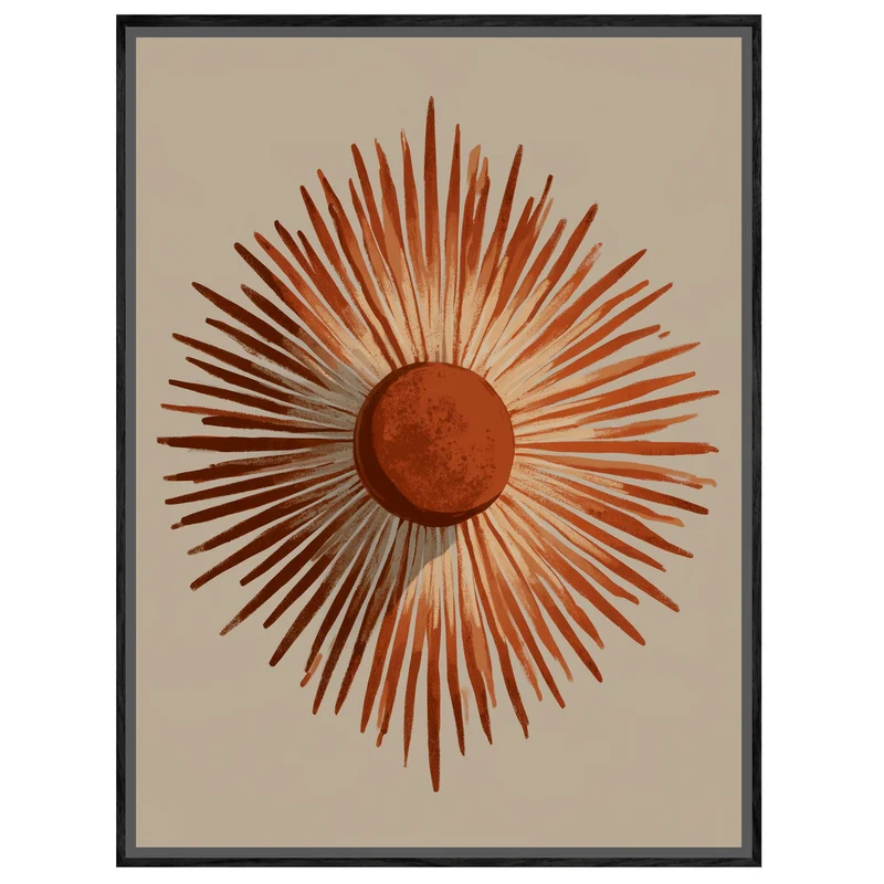 Terrakotta Sonne Vintage Leinwand