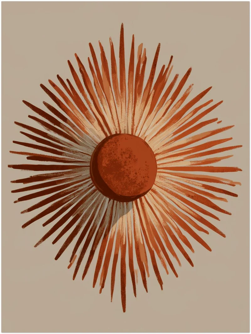 Terrakotta Sonne Vintage Poster