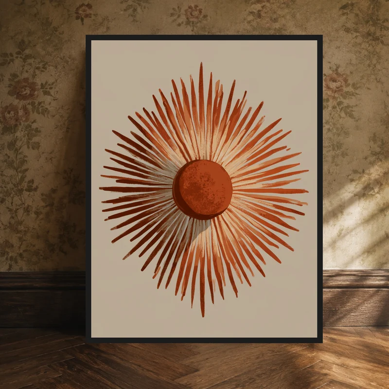 Terrakotta Sonne Vintage Poster