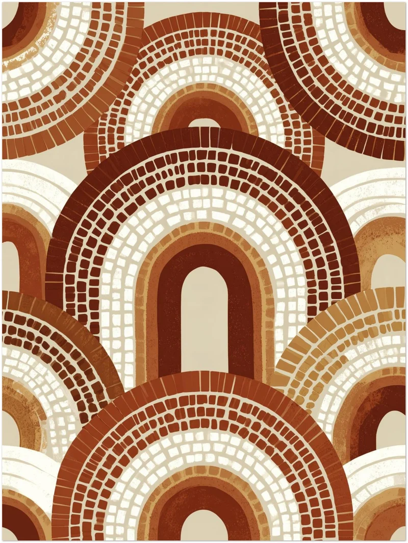 Bögen aus Terrakotta-Mosaik Leinwand