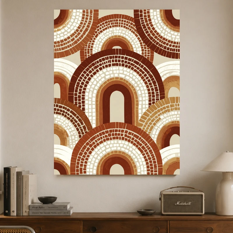 Bögen aus Terrakotta-Mosaik Leinwand