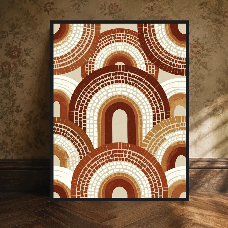 Bögen aus Terrakotta-Mosaik Poster