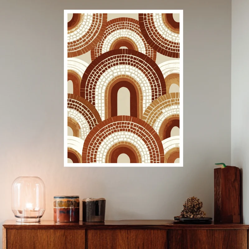 Bögen aus Terrakotta-Mosaik Poster