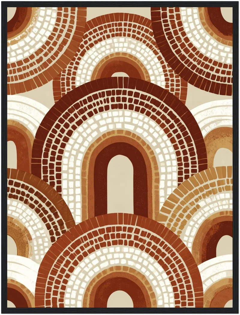 Bögen aus Terrakotta-Mosaik Poster