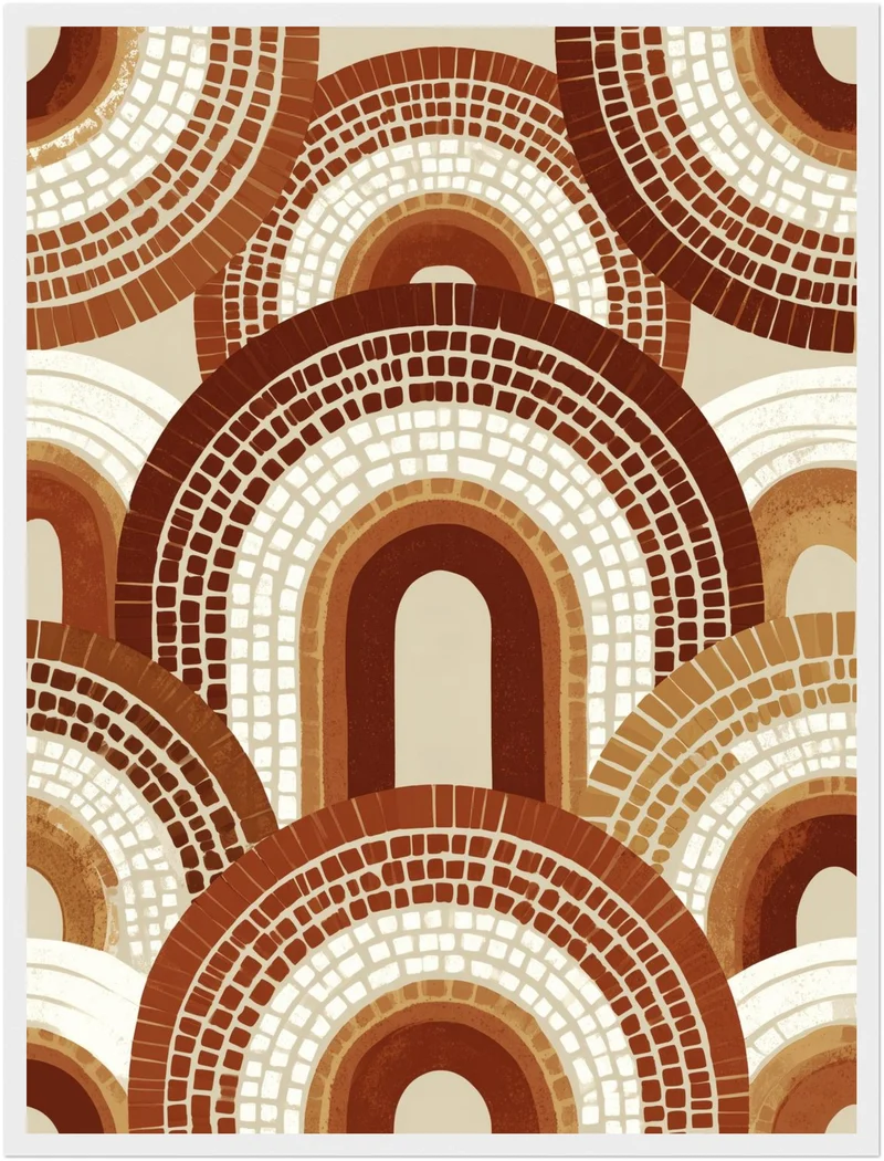 Bögen aus Terrakotta-Mosaik Poster