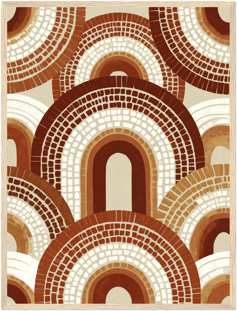 Bögen aus Terrakotta-Mosaik Poster