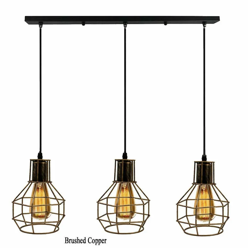 Vintage Industrial Retro 3-fach Decken Pendelleuchte~3463