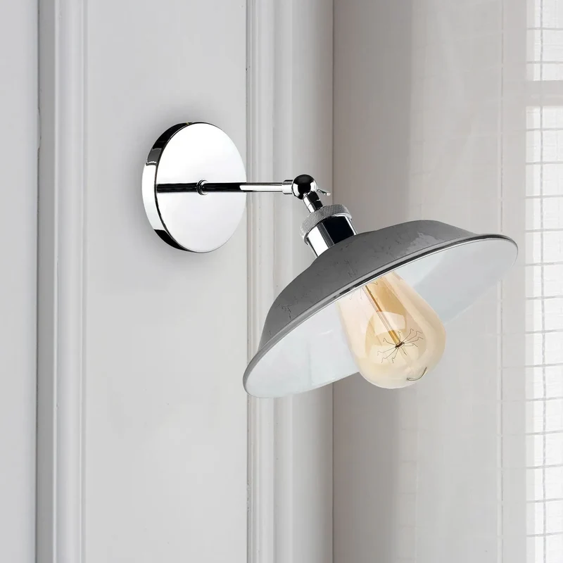 Chrom Retro Industrie Wandleuchte verstellbar E27 Leuchte~3462