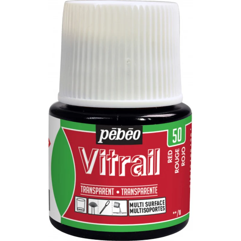 Pebeo - Vitrail - Glass & Tile Paint - Red - 45ml