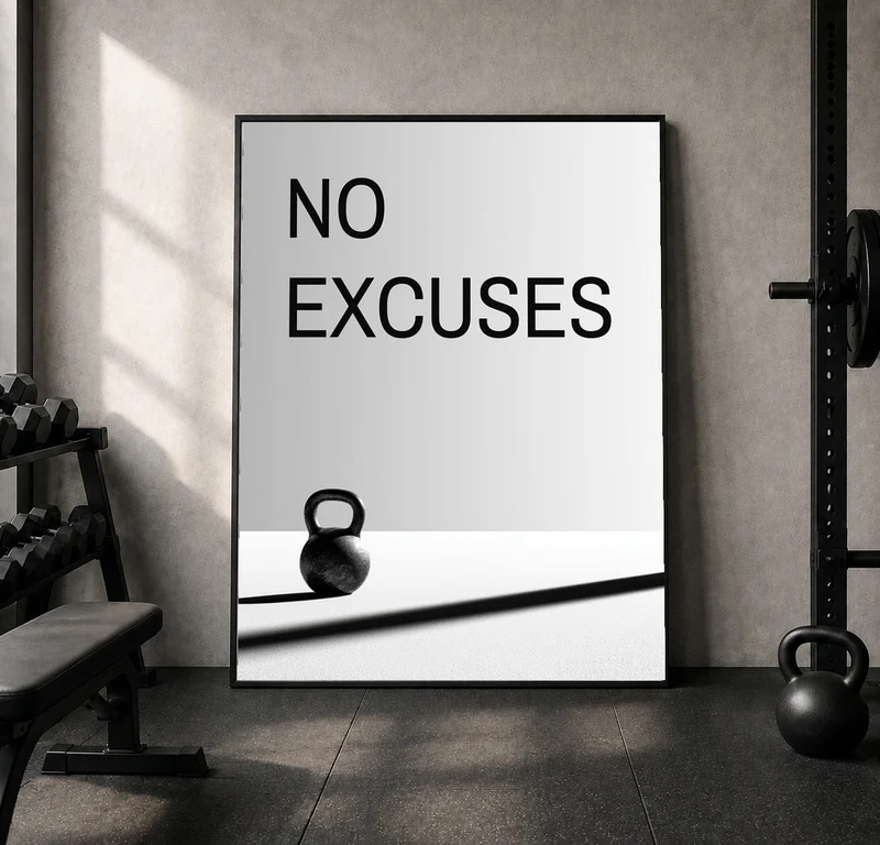 Keine Ausreden Kettlebell Leinwand