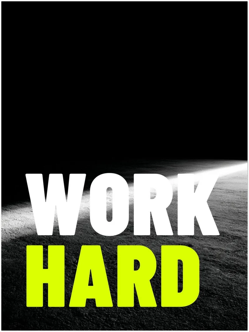 Motivation Poster Set – Neon auf Schwarz (3er)