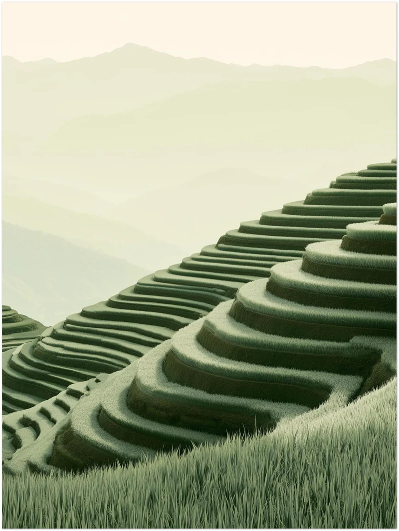 Japandi Poster Set – Grüne Ruhe (2er)