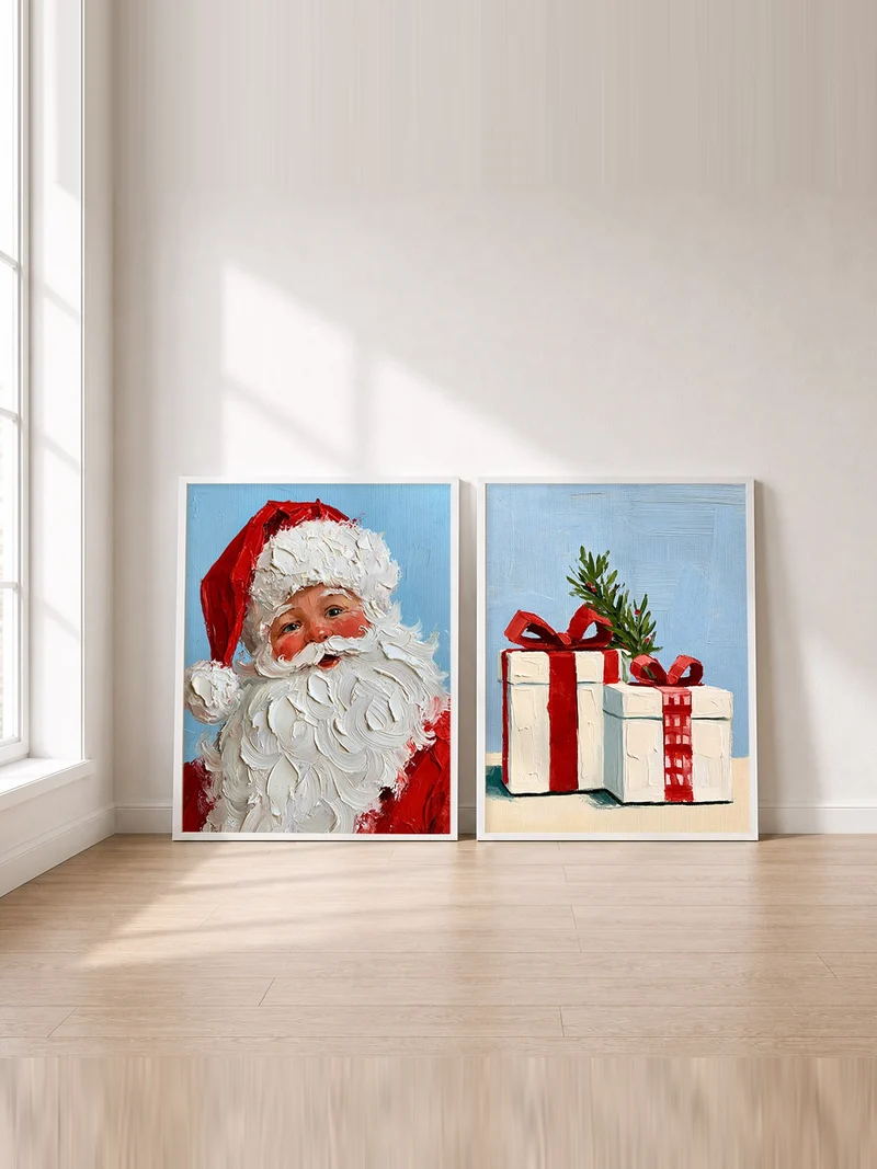 Weihnachten Poster Set – Retro Nostalgie (2er)