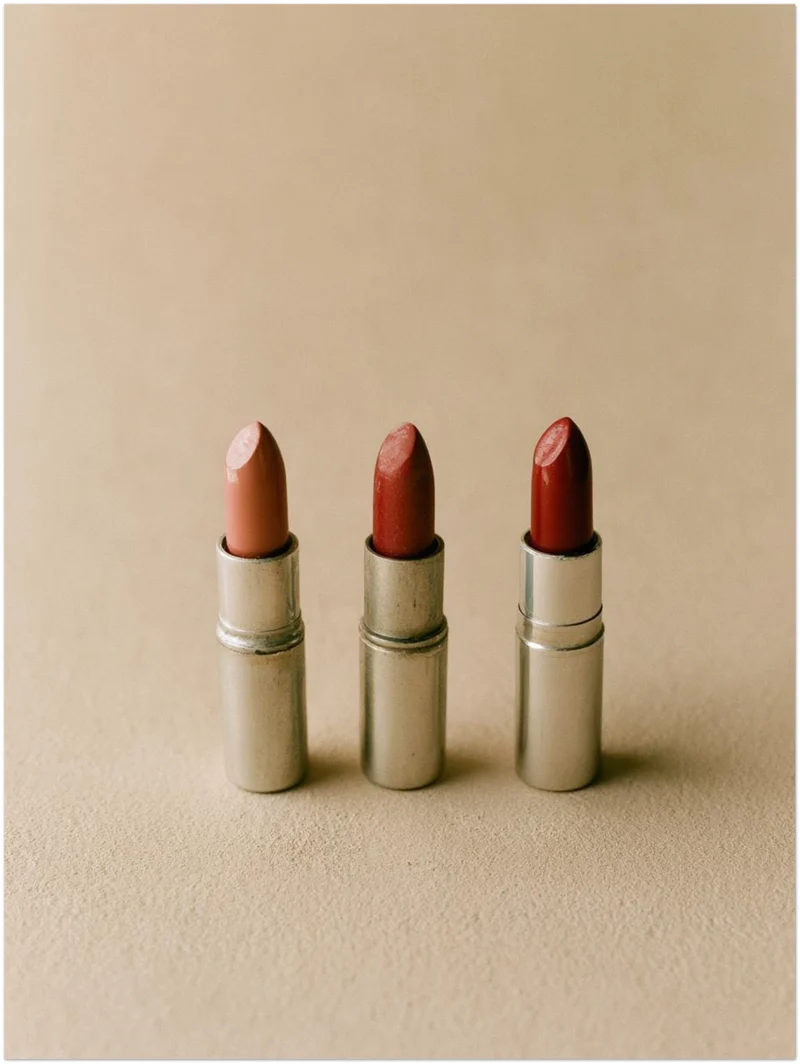 Drei Lippenstifte Nude Leinwand