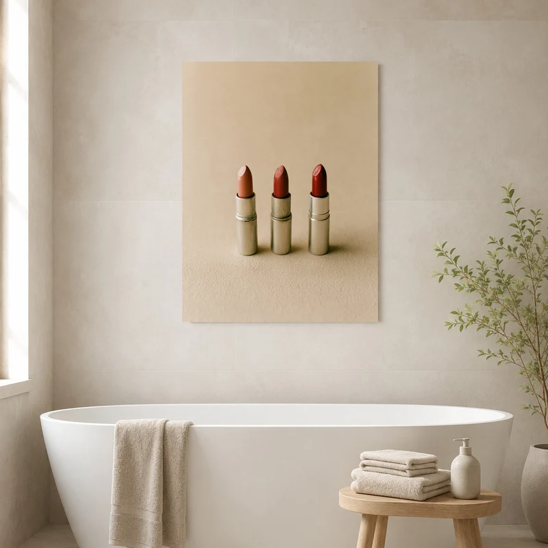Drei Lippenstifte Nude Leinwand