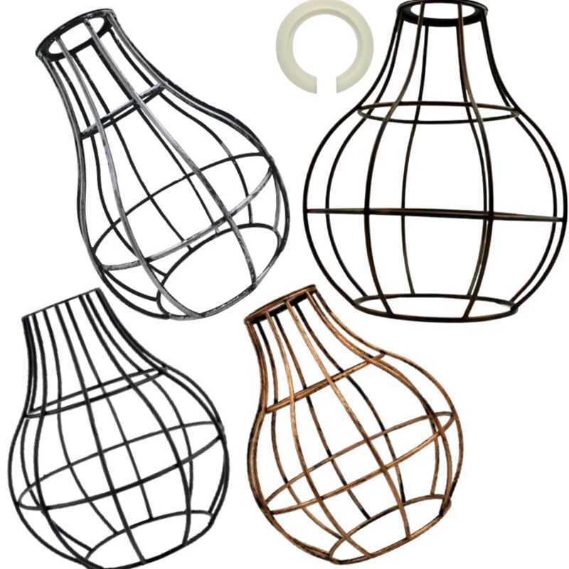 Lampenschirme Vintage DrahtKäfig Schirm Pendelleuchten Retro Deckenlampenschirm~3357