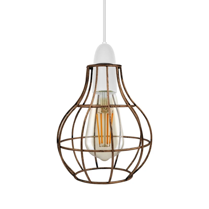 Lampenschirme Vintage DrahtKäfig Schirm Pendelleuchten Retro Deckenlampenschirm~3357