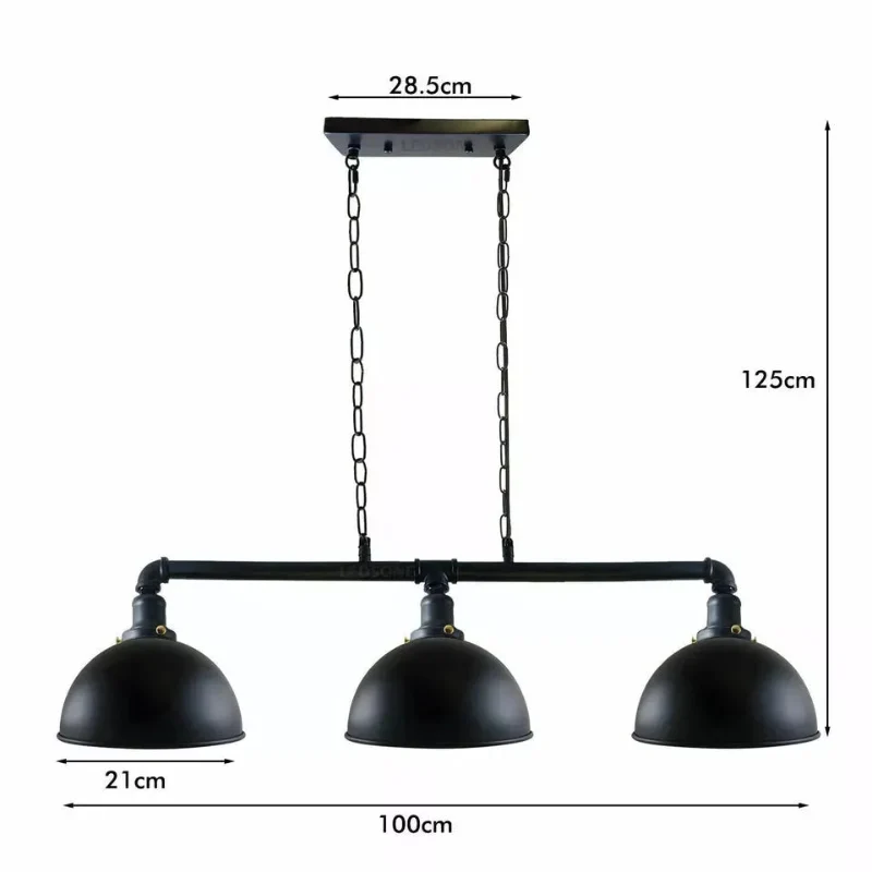 Vintage 3 Wege Pendelleuchte Decken Leuchte Steampunk hängend über Esstisch Lampe ~3353