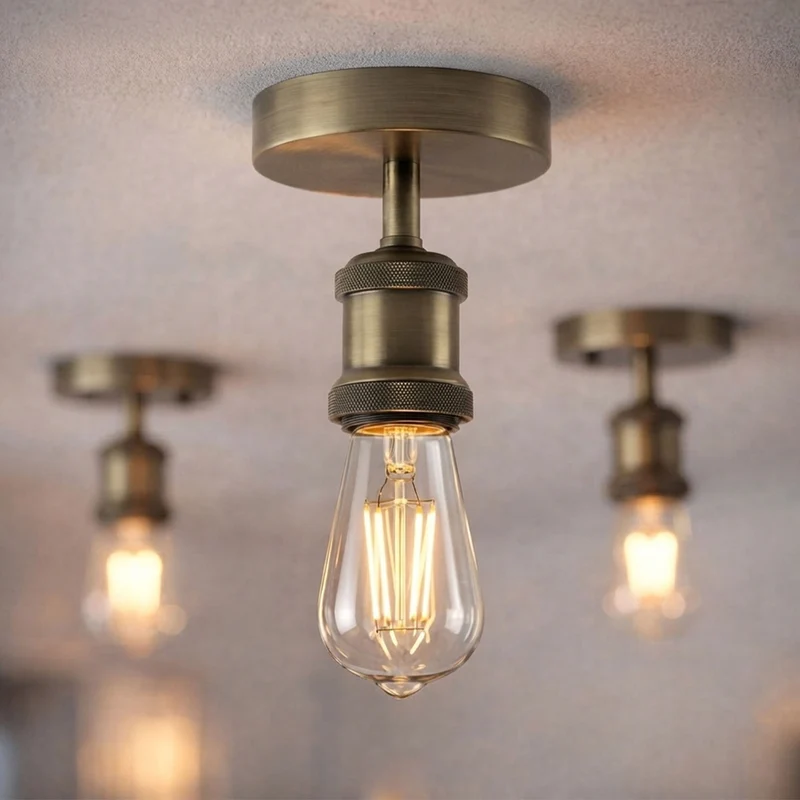LEDSone Vintage Deckenleuchte | E27 Fassung Deckenlampe zur Direktmontage ~ 3348