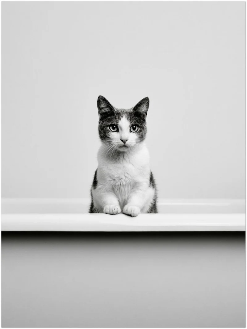 Katze in Badewanne Poster